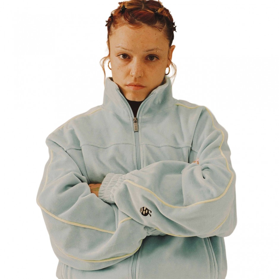 GRIMEY SWARM DC SHOES X GRIMEY VELVET TRACK JACKET GVTJ194-BLU Blue