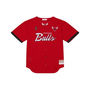 Men's NBA Baseball Jersey Red - Mitchell & Ness Chicago Bulls Head Coach