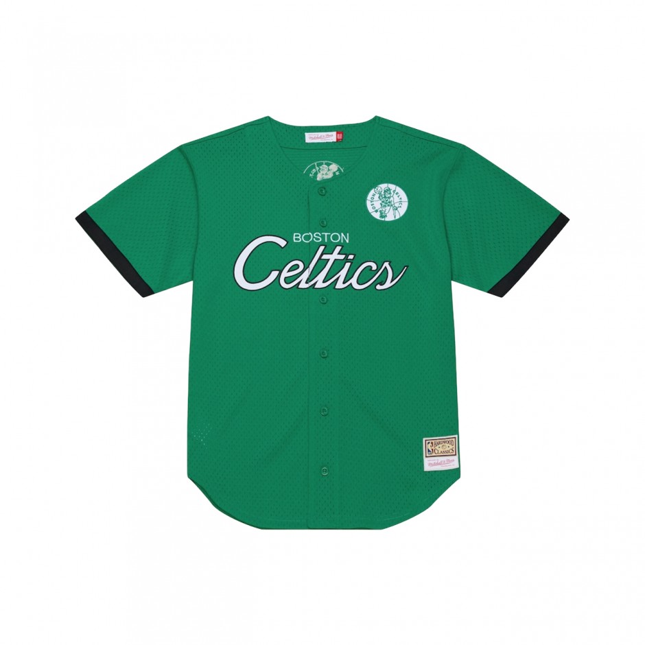 Men's NBA Baseball Jersey Green - Mitchell & Ness Boston Celtics Head Coach