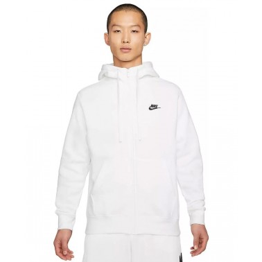 Nike Sportswear Club Fleece Λευκό - Ανδρική Ζακέτα Με Κουκούλα