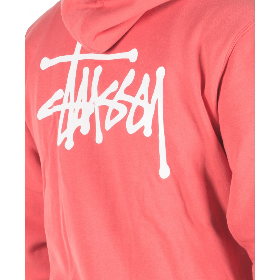 STUSSY BASIC STUSSY ZIP HOOD 1974567-PALE RED Κοραλί