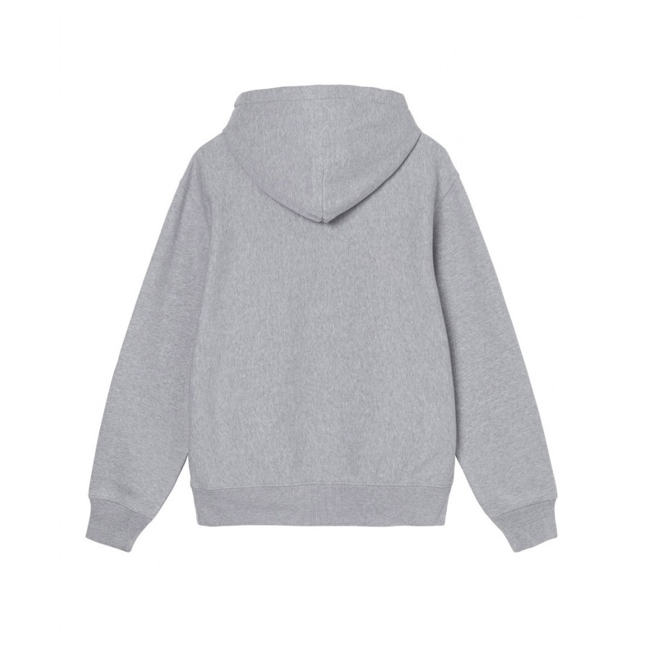 STUSSY STOCK LOGO ZIP HOOD 118454-GREY HEATHER Γκρί