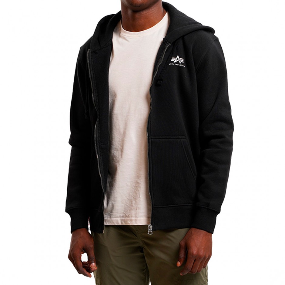 ALPHA INDUSTRIES BASIC ZIP HOODY SL 118342-03 Black