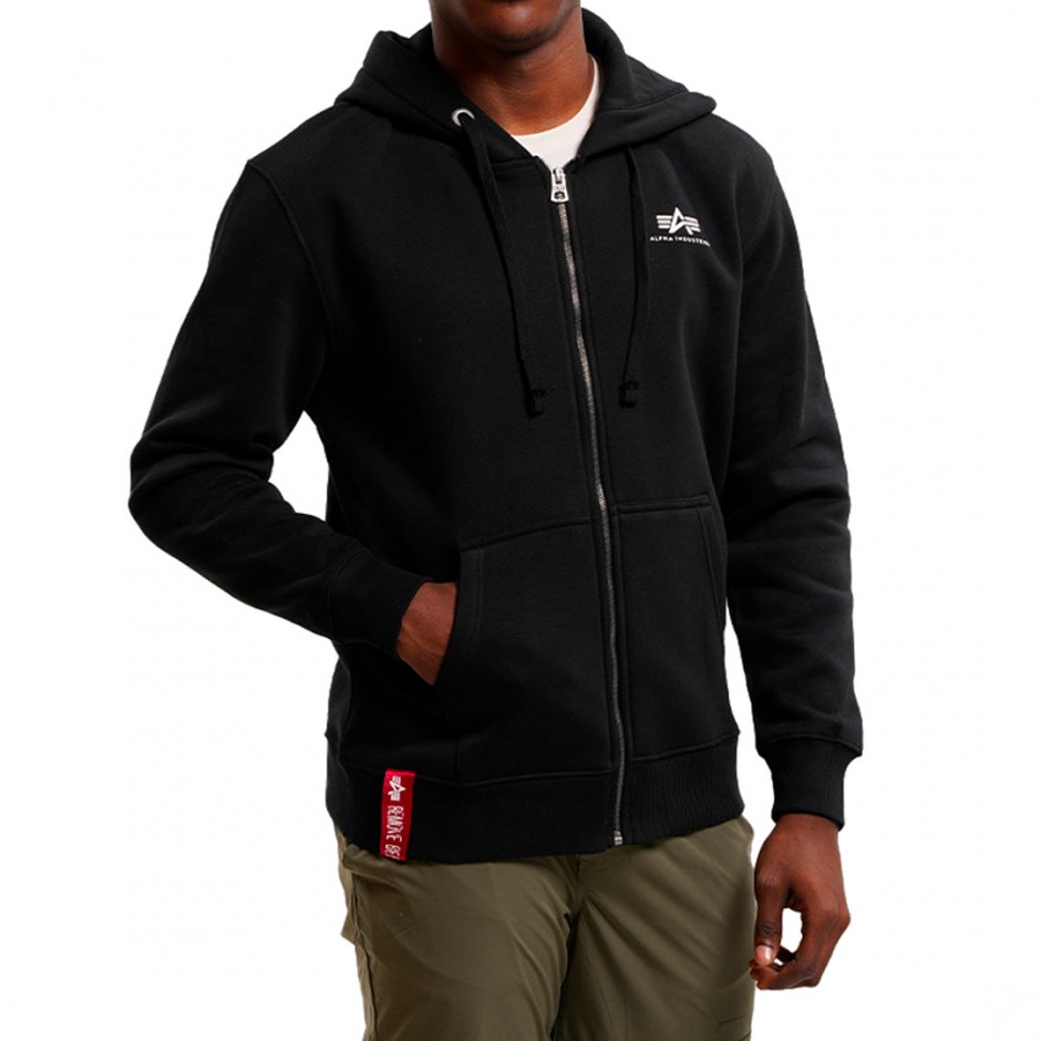ALPHA INDUSTRIES BASIC ZIP HOODY SL 118342-03 Black