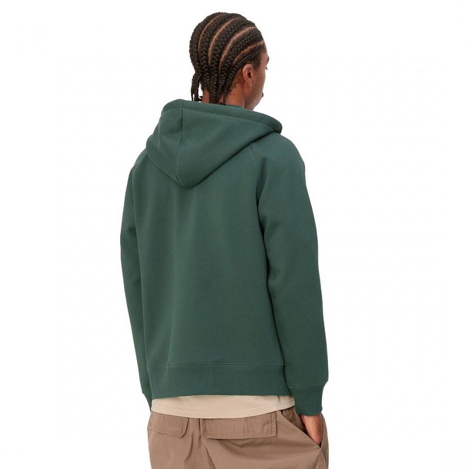Carhartt WIP Hooded Chase Πράσινο - Ανδρική Ζακέτα Με Κουκούλα