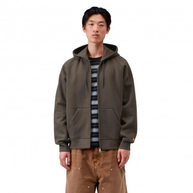 Men's Full-Zip Hoodie Brown - Carhartt WIP Hooded Chase