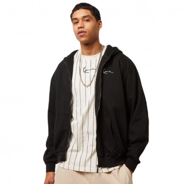 KARL KANI KK CHEST SIGNATURE ESSENTIAL ZIP HOODIE KM-ZH011-001-01-BLACK Black