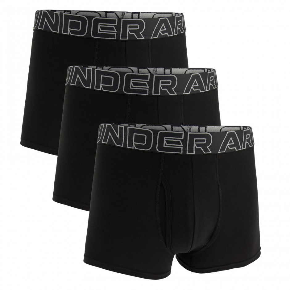 Ανδρικά Εσώρουχα Μαύρα - Under Armour Performance Cotton 3" 3-Pack Boxerjock®
