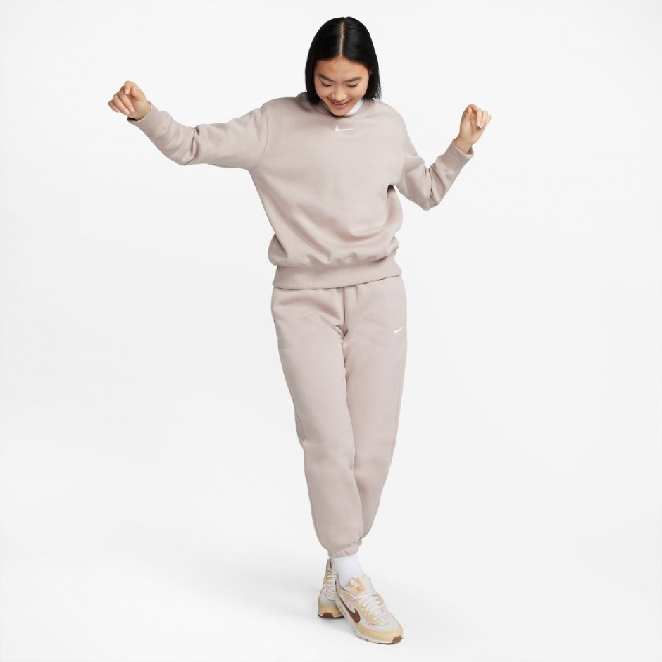 Nike Sportswear Phoenix Fleece Μπεζ - Γυναικείο Παντελόνι Φόρμα
