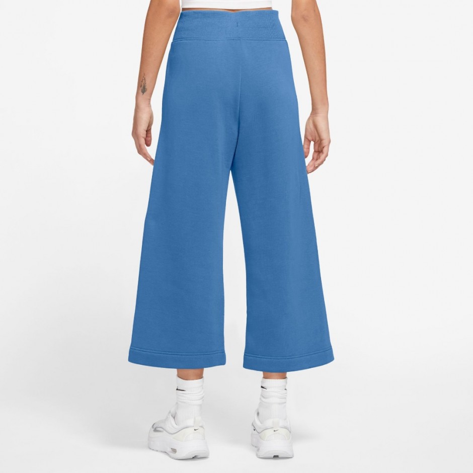 Nike Sportswear Phoenix Fleece Σιέλ - Γυναικείο Παντελόνι Σε Crop Γραμμή