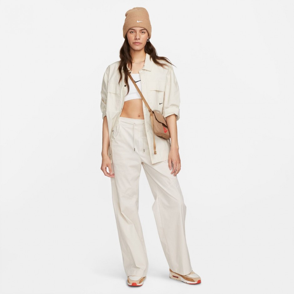 Nike Sportswear Essentials Εκρού - Γυναικείο Παντελόνι Ψηλόμεσο