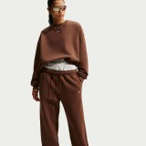 Γυναικείο Παντελόνι Φόρμα Καφέ - Nike Studio Fleece Medium Weight Εικόνα 1
