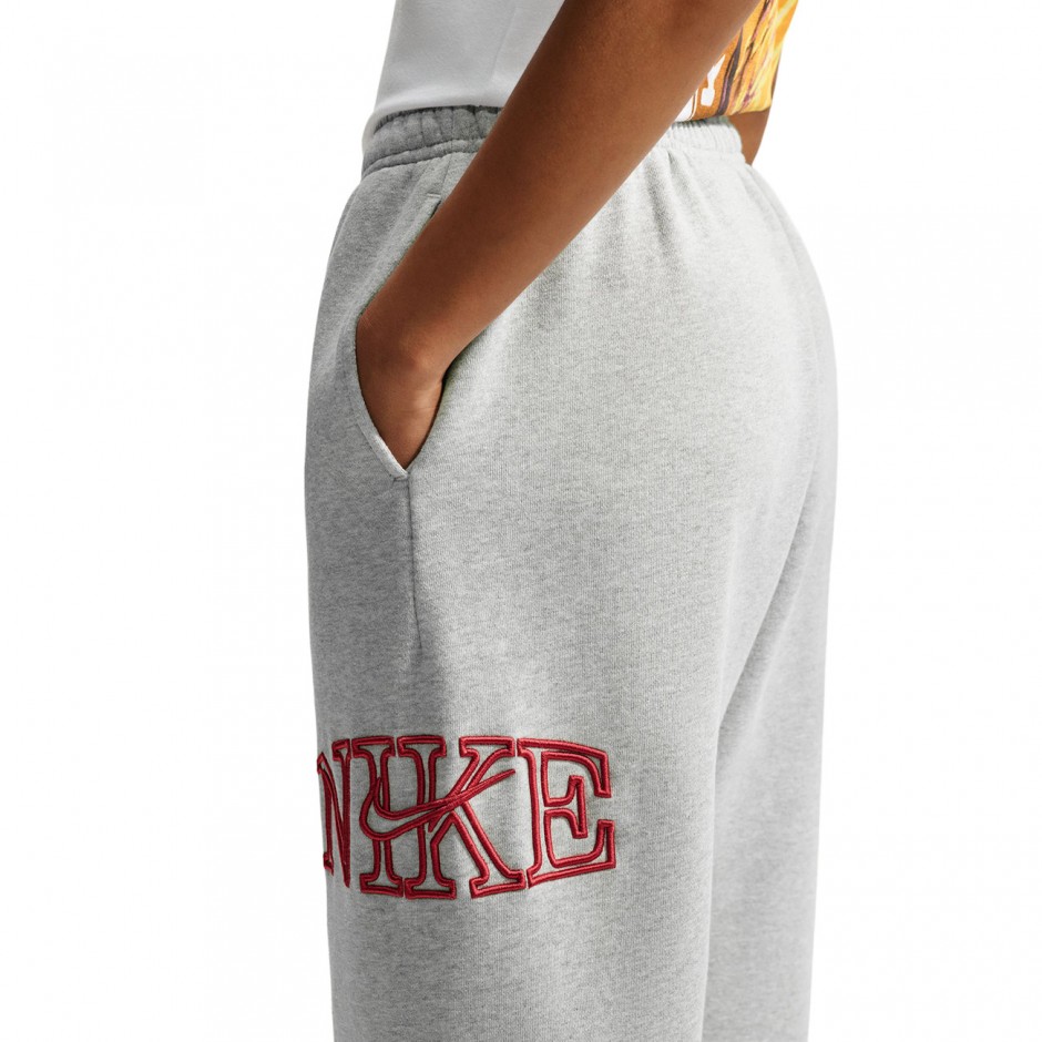 Γυναικείο Παντελόνι Φόρμα Γκρι - Nike Studio Fleece Medium Weight 'Graphic Pack'