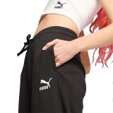 Γυναικείο Παντελόνι Μαύρο - Puma Classics Ribbed Relaxed Εικόνα 1