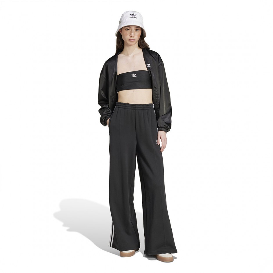 Γυναικείο Παντελόνι Μαύρο - adidas Originals 3-Stripes Loose French Terry