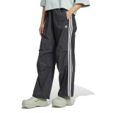 Γυναικείο Παντελόνι Μαύρο - adidas Originals 3-Stripes Woven Parachute Εικόνα 