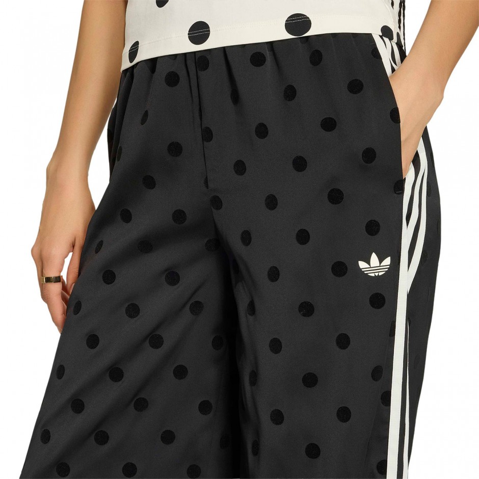 Women's Pants Black - adidas Originals Satin Polka Dots Wide Leg