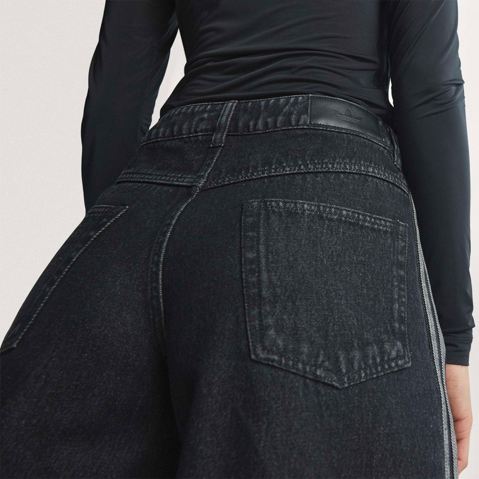 Γυναικείο Παντελόνι Τζιν Μαύρο - adidas Originals Firebird Adilenium Denim
