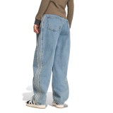Women's Jeans Blue - adidas Originals Barrel Leg Denim Image 0