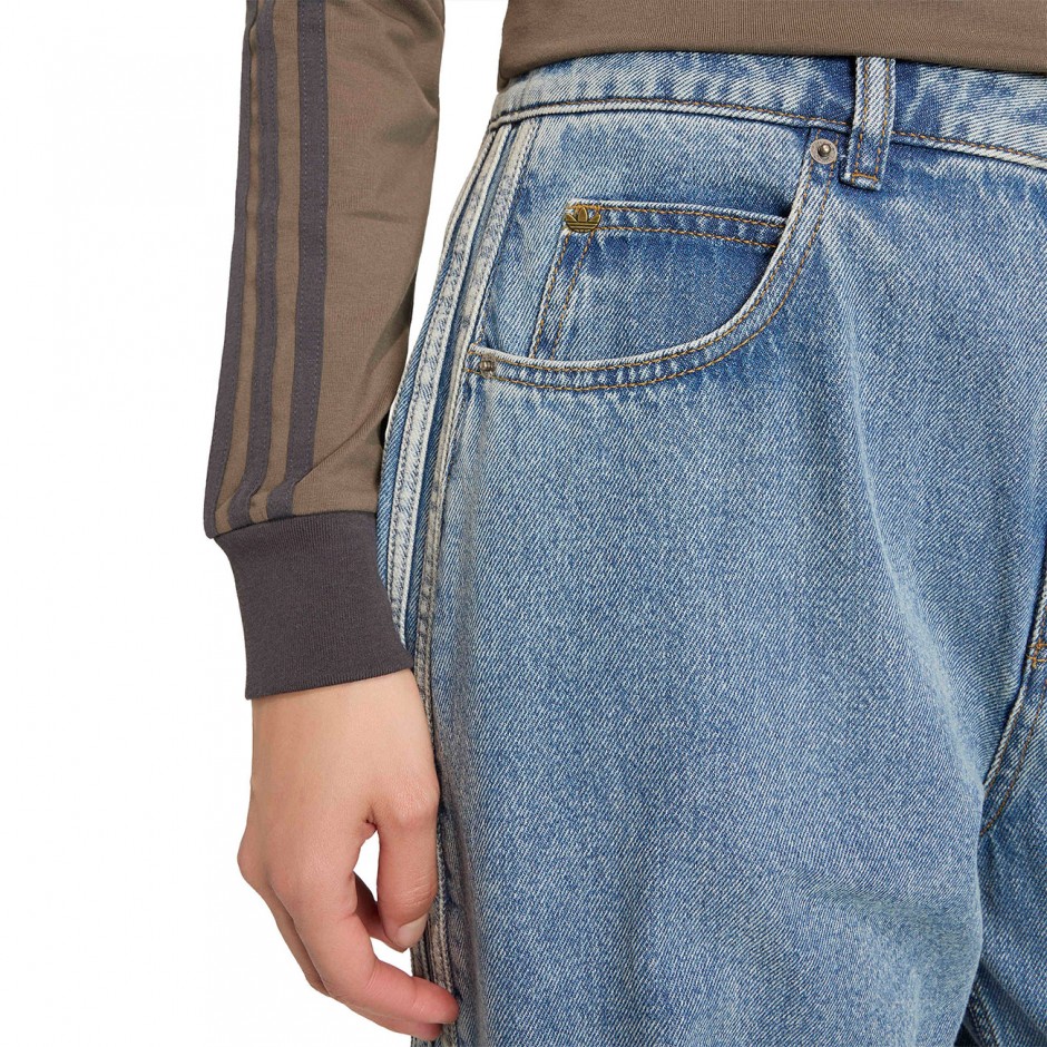 Women's Jeans Blue - adidas Originals Barrel Leg Denim