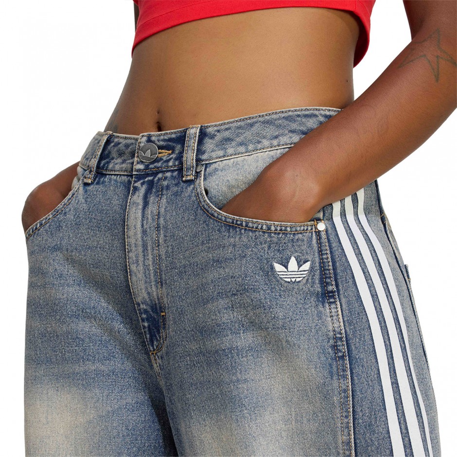 Women's Jeans Blue - adidas Originals Denim Barrel