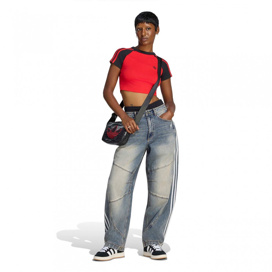 Women's Jeans Blue - adidas Originals Denim Barrel