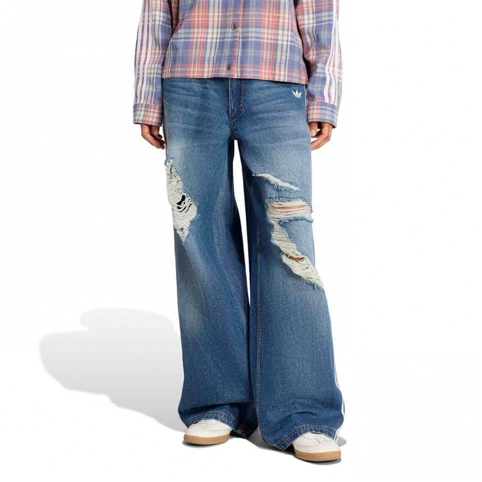 Γυναικείο Παντελόνι Τζιν - adidas Originals Loose Denim Destressed
