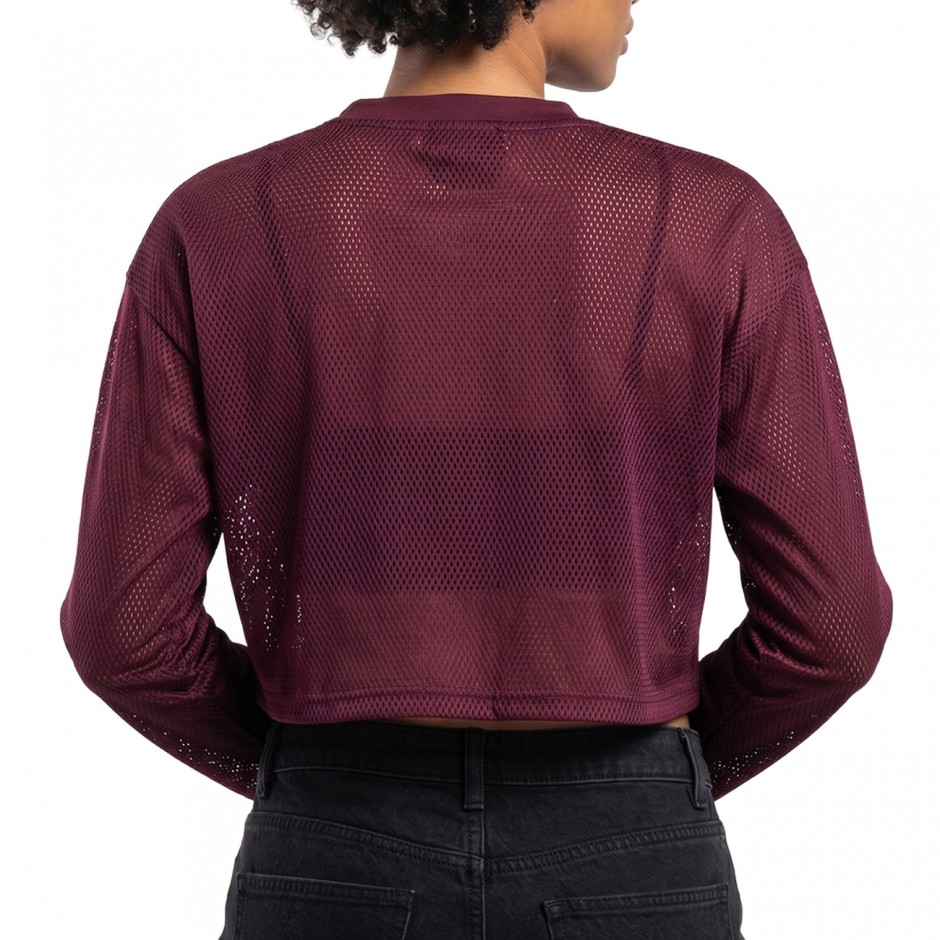 KARL KANI COLLEGE MESH CROPPED LONGSLEEVE KW263-005-1-VIOLET Purple