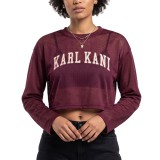 KARL KANI COLLEGE MESH CROPPED LONGSLEEVE KW263-005-1-VIOLET Purple Image 