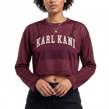 KARL KANI COLLEGE MESH CROPPED LONGSLEEVE KW263-005-1-VIOLET Purple