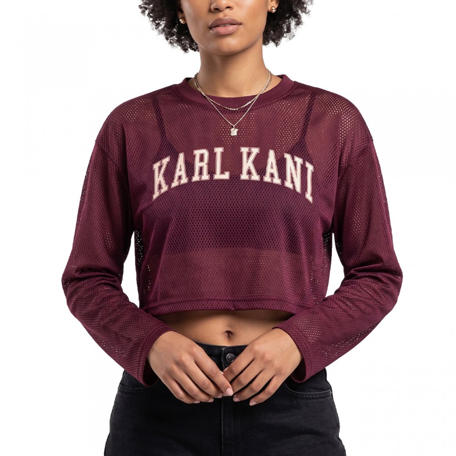 KARL KANI COLLEGE MESH CROPPED LONGSLEEVE KW263-005-1-VIOLET Purple