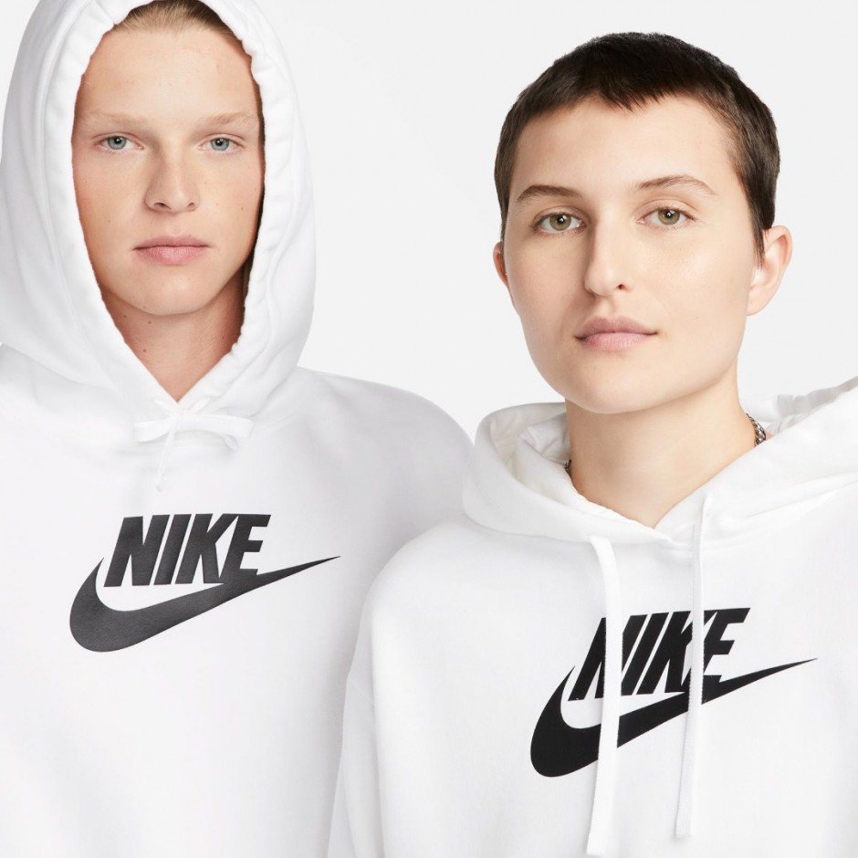 NIKE W NSW CLUB FLC GX CROP HDY DQ5850-100 White