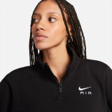 Nike Sportswear Club Fleece Μαύρο - Γυναικεία Μακρυμάνικη Μπλούζα