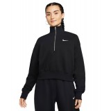 NIKE W NSW PHNX FLC QZ CROP DQ5767-010 Black Image 