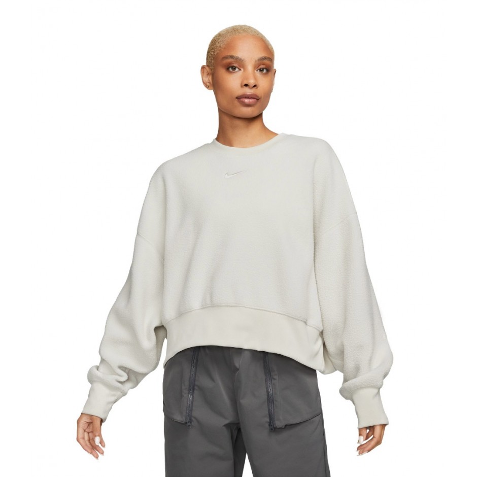 NIKE W NSW PLSH MOD CROP CREW DQ6844-072 Ecru