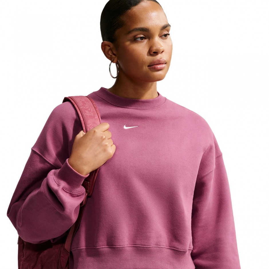 Women's Sweatshirt Pink - Nike Studio Fleece Medium Weight
