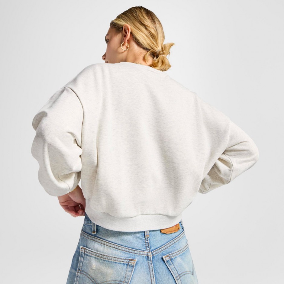 CONVERSE HERITAGE CROPPED CREWNECK SWEATSHIRT 10026777-A03 White