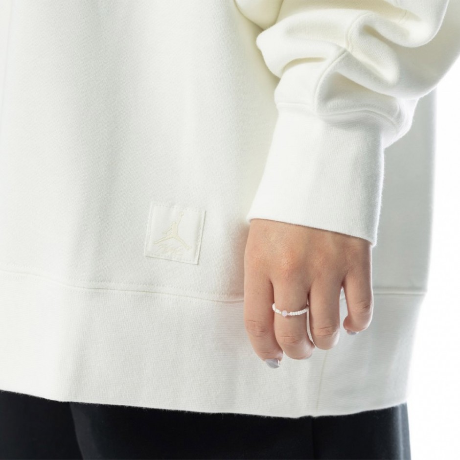 Jordan Flight Fleece Εκρού - Γυναικείο Φούτερ Με Λαιμόκοψη