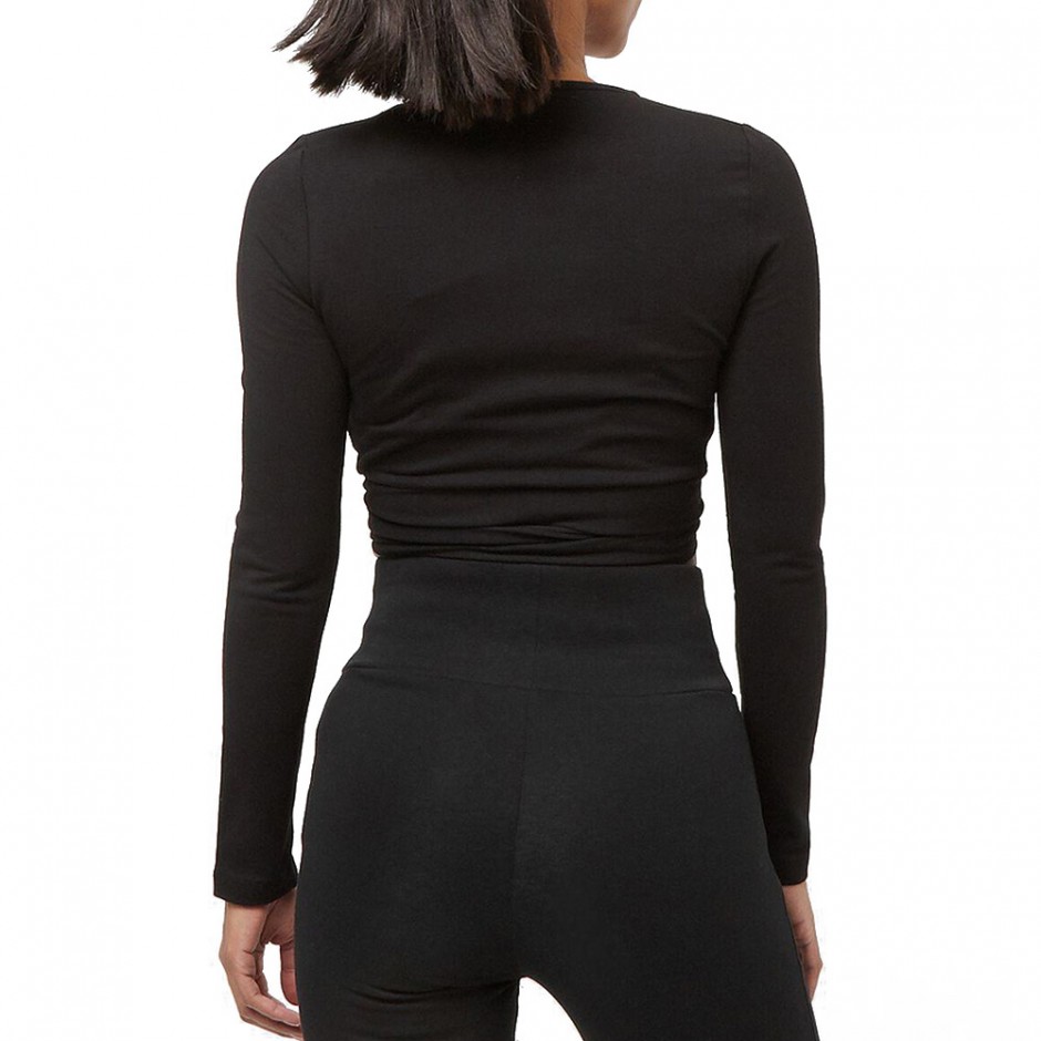 KARL KANI CHEST SIGNATURE ESSENTIAL SHORT LACED LS KW-LS011-001-01-BLACK Black
