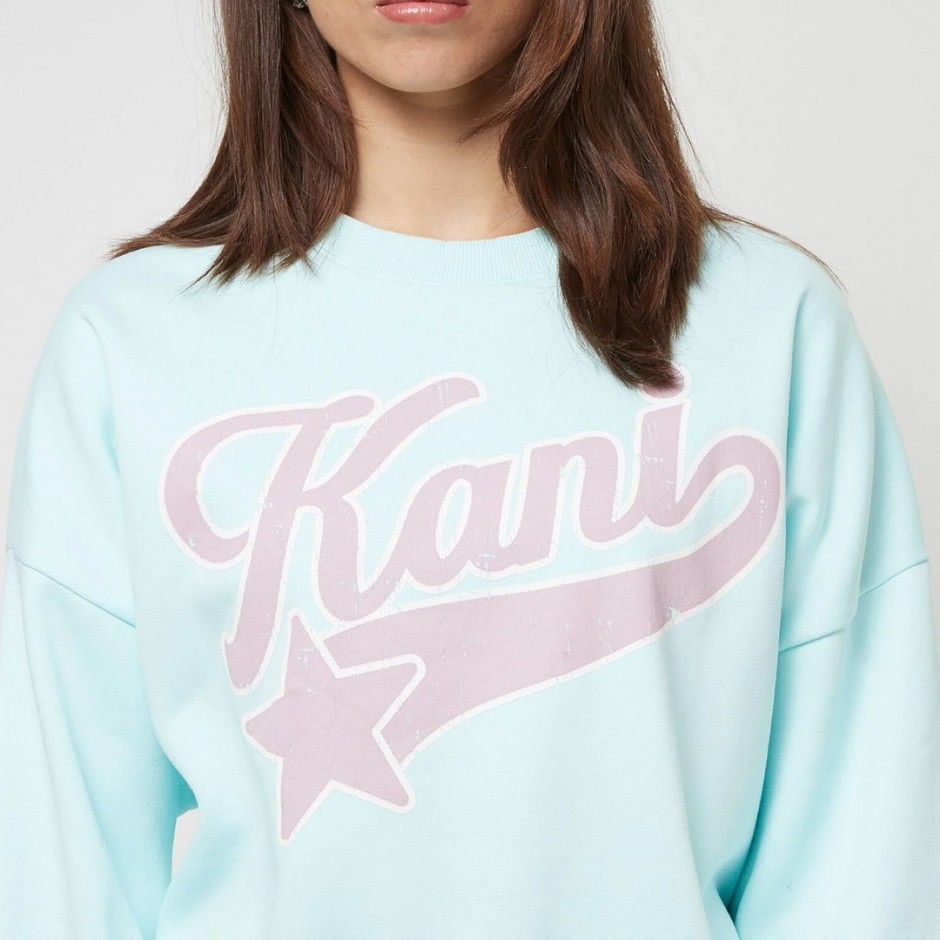 KARL KANI WOVEN SIGNATURE STAR LOGO CREW KW243-005-1-LIGHT BLUE Siel