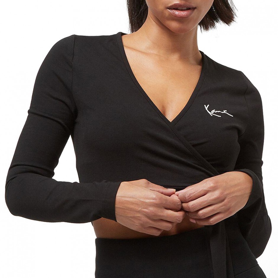 KARL KANI CHEST SIGNATURE ESSENTIAL SHORT LACED LS KW-LS011-001-01-BLACK Black