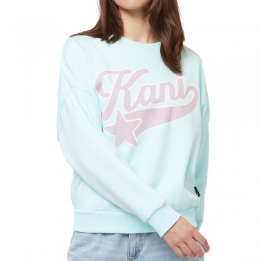 KARL KANI WOVEN SIGNATURE STAR LOGO CREW KW243-005-1-LIGHT BLUE Siel