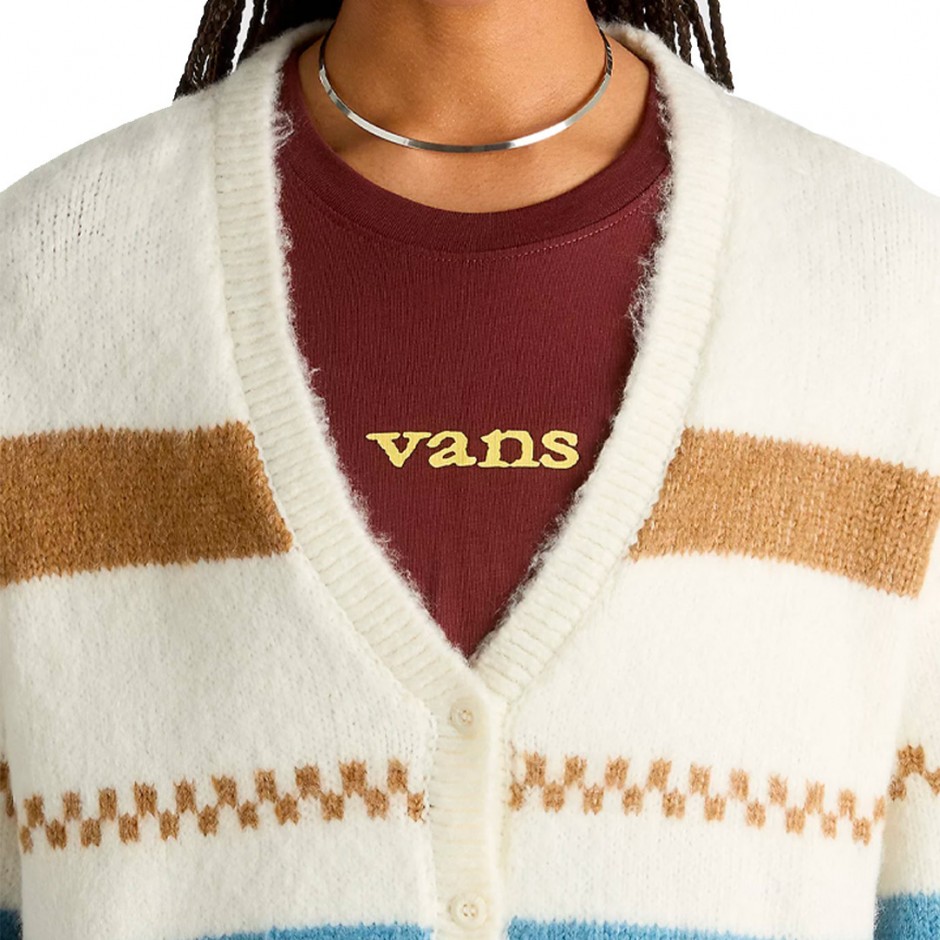 VANS VALERIE STRIPE CARDIGAN VN000HJBFS8-FS8 Ecru