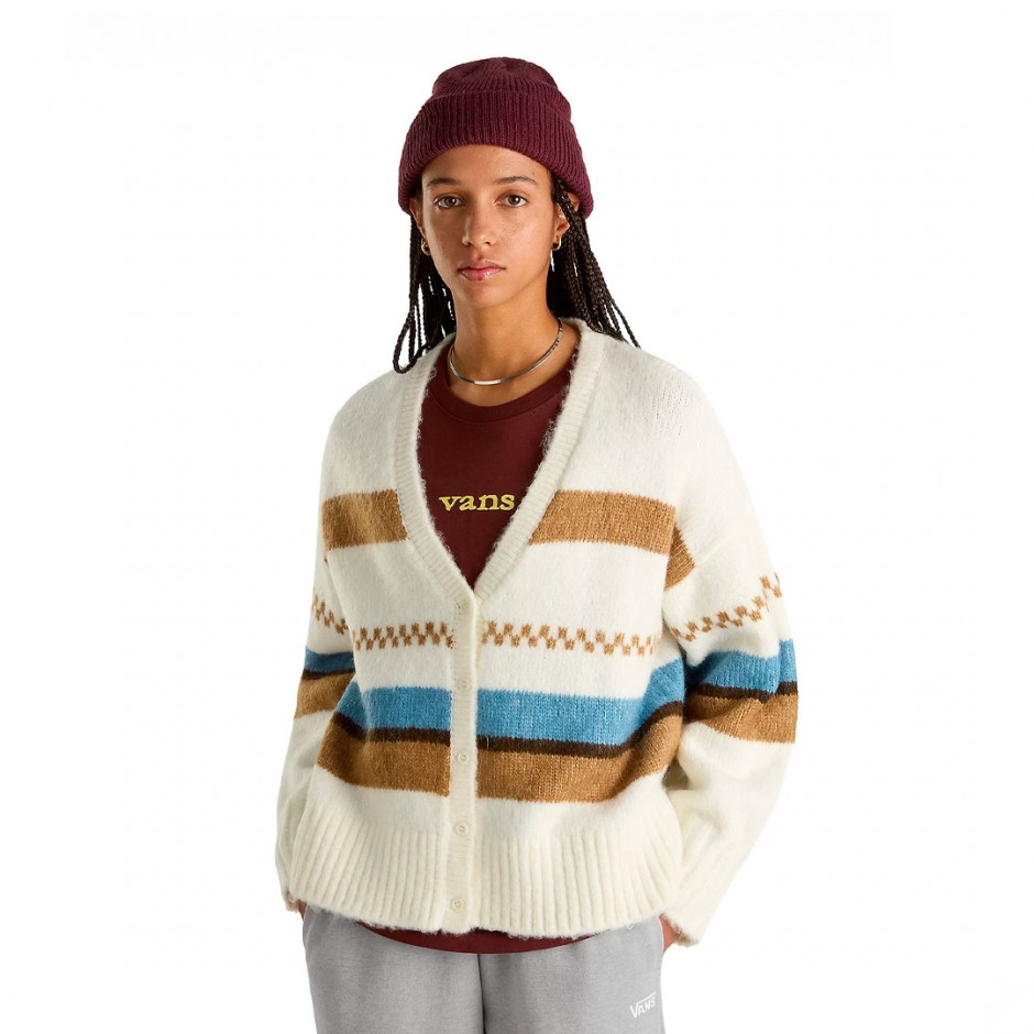 VANS VALERIE STRIPE CARDIGAN VN000HJBFS8-FS8 Ecru