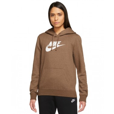 Nike Sportswear Club Fleece Μπέζ - Γυναικεία Μπλούζα Φούτερ 