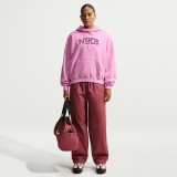 Women's Hoodie Pink - Nike Studio Fleece Medium Weight Image 5