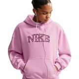 Women's Hoodie Pink - Nike Studio Fleece Medium Weight Image 