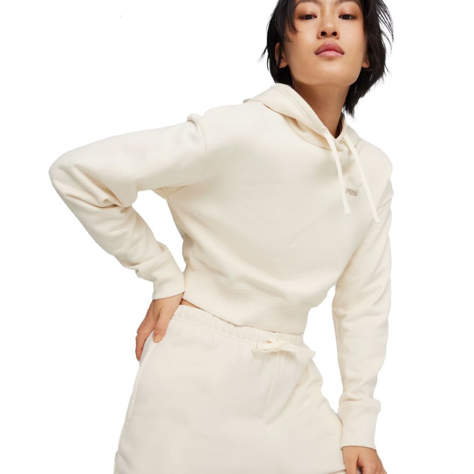 PUMA BETTER CLASSICS CROPPED HOODIE TR 624229-67 Beige