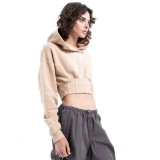 KARL KANI WOVEN SIGNATURE CORSET HOODIE KW241-006-1-BEIGE Beige Image 0