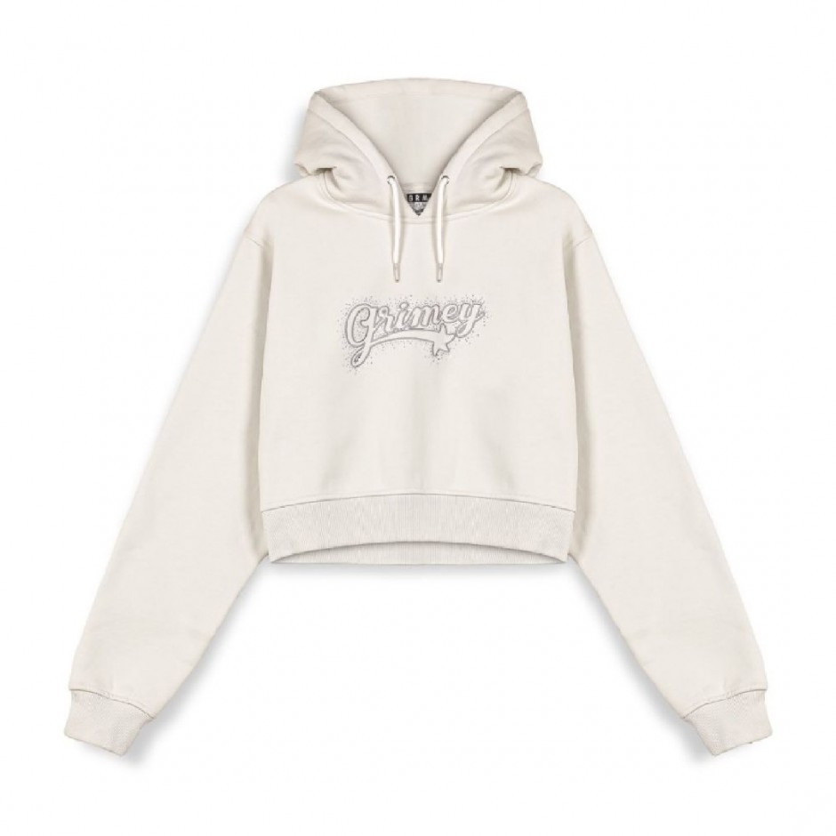 GRIMEY MADRID THE CONNOISSEUR GIRL CROP HOODIE GGCCH365-BCL White